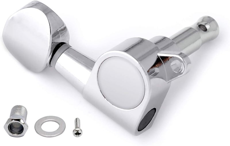Holmer Guitar String Tuning Pegs Tuning Machines Sealed Machine Heads Grover Tuners Tuning Keys Oval Button 6 In Line for Right Handed Electric Guitar or Acoustic Guitar Chrome. - Image 3
